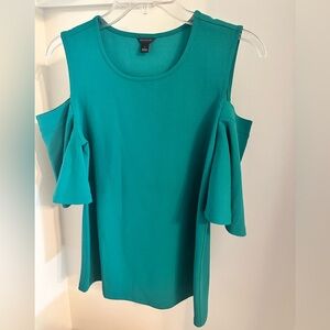 Green Ann Taylor Cold Shoulder Top